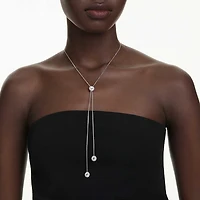 Una Angelic Y pendant, Round cut, White, Rhodium plated by SWAROVSKI