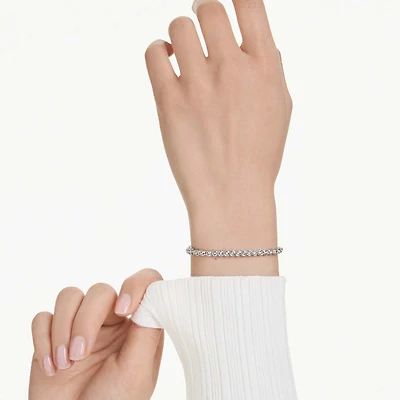 Imber Emily Tennis bracelet, Round cut, Black, Rhodium plated by SWAROVSKI