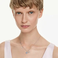 Symbolica pendant, Star, Blue, Rhodium plated by SWAROVSKI