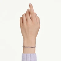 Imber Emily Tennis bracelet, Round cut, Purple, Rhodium plated by SWAROVSKI