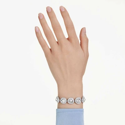 Una Angelic bracelet, White, Rhodium plated by SWAROVSKI