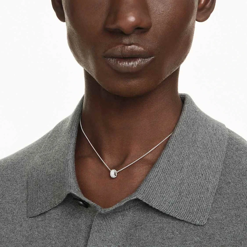 Dextera pendant, White, Rhodium plated by SWAROVSKI