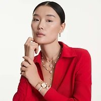 Symbolica pendant, Round cut, Pavé, Horse shoe, Red, Rose gold-tone plated by SWAROVSKI