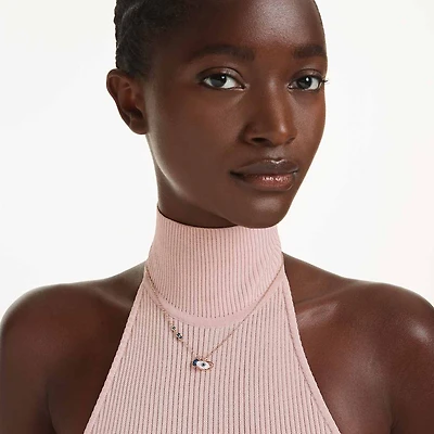 Symbolica pendant, Eye, Multicolored, Rose gold-tone plated by SWAROVSKI