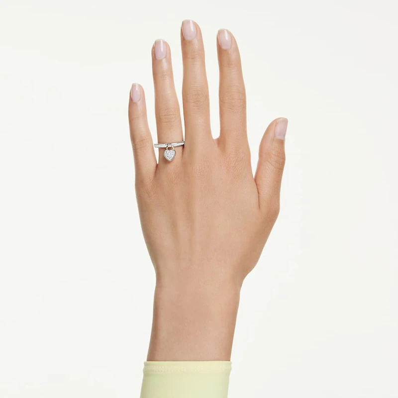 Idyllia motif ring, Mixed cuts, Heart, Pink, metal finish by SWAROVSKI