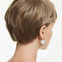 Idyllia drop earrings, Mixed cuts, Heart, White, Gold-tone plated by SWAROVSKI