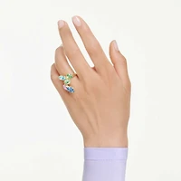 Gema cocktail ring, Mixed cuts, Multicoloured, Gold-tone plated by SWAROVSKI