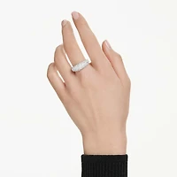 Sublima ring, White, Rhodium plated by SWAROVSKI