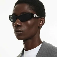 Sunglasses, Cat-eye shape, SK6046, Black by SWAROVSKI