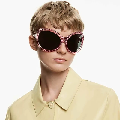 Sunglasses, Oversized, Cat-Eye shape, SK6052, Pink by SWAROVSKI