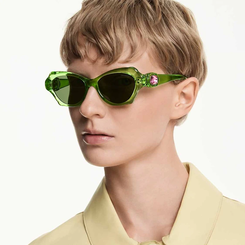 Sunglasses, Pillow shape, SK6050, Green by SWAROVSKI
