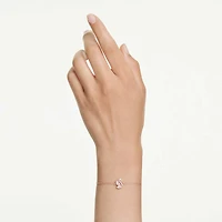 Swan bracelet, Mixed cuts, Swan, White, Rose gold-tone plated by SWAROVSKI