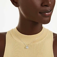 Constella pendant, Round cut, Dancing stone, White, Rhodium plated by SWAROVSKI