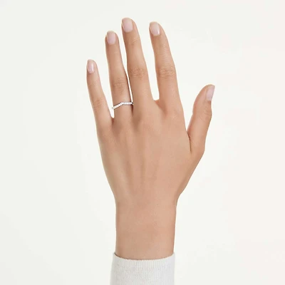 Eternity V band ring, Lab-grown diamonds 0.25 ct tw, Round shape, 14K white gold by SWAROVSKI