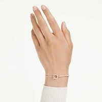 Symbolica bangle, Pavé, Horseshoe, White, Rose gold-tone plated by SWAROVSKI