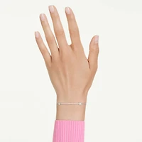 Idyllia bracelet, Mixed cuts, Arrow, White, Rhodium plated by SWAROVSKI