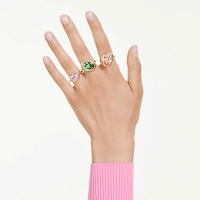 Gema motif ring, Set (3), Multicolored, Gold-tone plated by SWAROVSKI