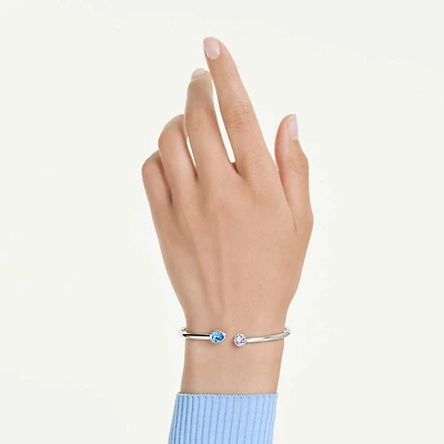 Chroma bangle, Mixed cuts, Multicoloured, Rhodium plated by SWAROVSKI