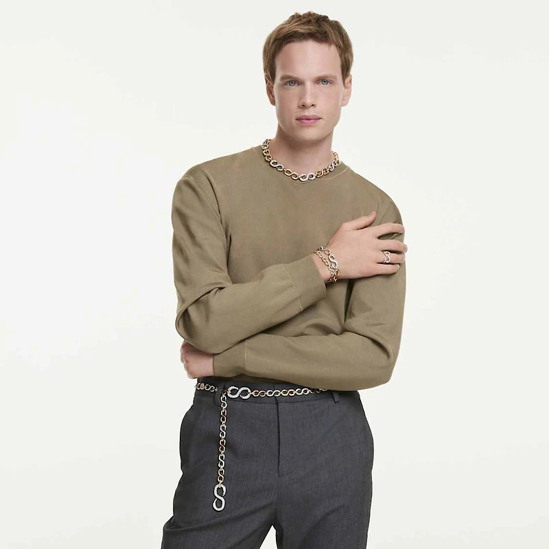 Dextera open ring, Round cut, White, Gold-tone plated by SWAROVSKI