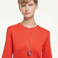 Idyllia pendant, Mixed cuts, Strawberry, Red, Gold-tone plated by SWAROVSKI