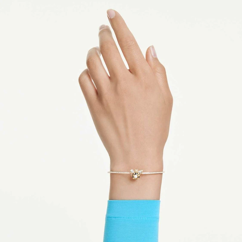 Idyllia bangle, Mixed cuts, Bee, Multicoloured, Gold-tone plated by SWAROVSKI