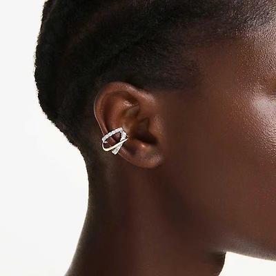 Hyperbola ear cuffs, Mixed cuts, White, Mixed metal finish by SWAROVSKI