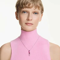 Gema pendant, Mixed cuts, Pink, Rhodium plated by SWAROVSKI