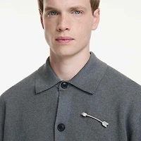 Idyllia brooch, Mixed cuts, Arrow, White, Rhodium plated by SWAROVSKI