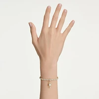 Idyllia charm, Mixed cuts, Heart with key, White, Gold-tone plated by SWAROVSKI