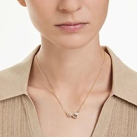 Hyperbola necklace, Heart cut, Pavé, Infinity, White, Gold-tone plated by SWAROVSKI