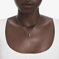 Stilla Attract pendant, Round cut, Blue, Rhodium plated by SWAROVSKI