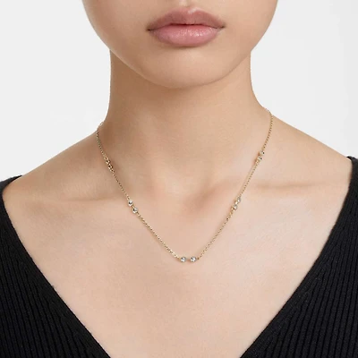 Swarovski Remix necklace, Round cut, White, Gold-tone plated by SWAROVSKI