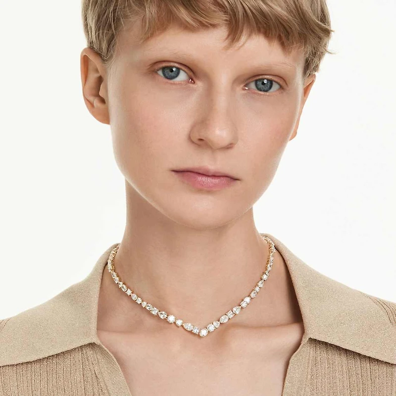 Mesmera necklace, Mixed cuts, White