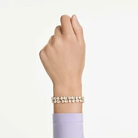 Mesmera bracelet, Mixed cuts, White, Gold-tone plated by SWAROVSKI