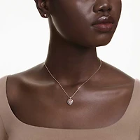 One set, Heart cut, Pavé, Heart, Pink, Mixed metal finish by SWAROVSKI