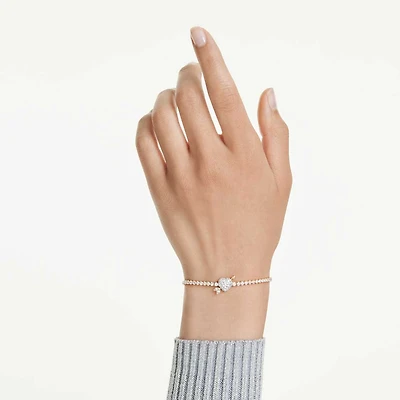Idyllia bracelet, Mixed cuts, Heart with arrow, White, Gold-tone plated by SWAROVSKI