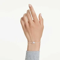 Idyllia bracelet, Mixed cuts, Heart with arrow, White, Gold-tone plated by SWAROVSKI