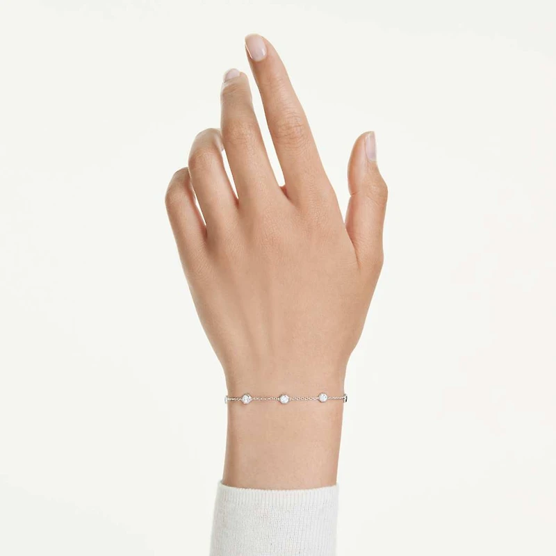 Octagon bracelet, Lab-grown diamonds 0.8 ct tw, Round shape, Sterling silver by SWAROVSKI