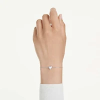 Eternity bracelet, Lab-grown diamonds 0.5 ct tw, Heart shape, Sterling silver by SWAROVSKI