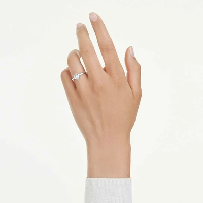Eternity solitaire ring, Lab-grown diamonds 0.5 ct tw, Heart shape, Sterling silver by SWAROVSKI