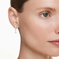 Octagon drop earrings, Lab-grown diamonds 0.6 ct tw, Round shape, Sterling silver by SWAROVSKI