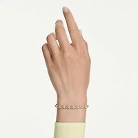 Dextera bracelet, Round cut, Green, Gold-tone finish by SWAROVSKI