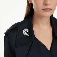 Idyllia brooch, Mixed cuts, Feather, Rhodium plated by SWAROVSKI