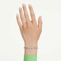 Dextera bracelet, Round cut, White, Rhodium plated by SWAROVSKI