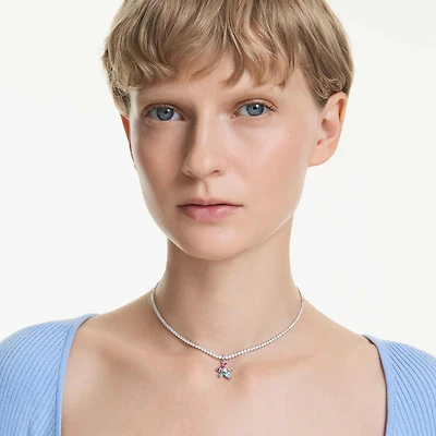 Ariana Grande x Swarovski choker, Mixed cuts, Flower, Multicolored, Rhodium plated by SWAROVSKI