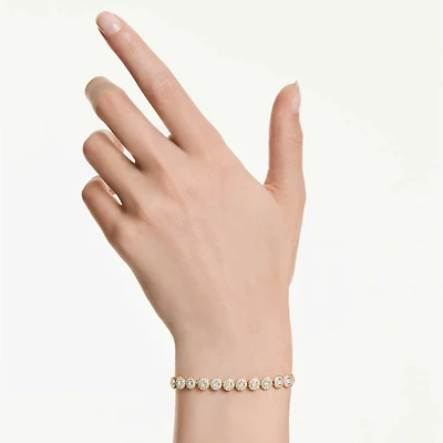 Una Angelic bracelet, Round cut, White, Gold-tone plated by SWAROVSKI