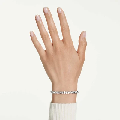 Dextera bracelet, Round cut, White, Stainless steel by SWAROVSKI