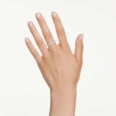 Matrix Vittore band ring, Round cut, White, Gold-tone plated by SWAROVSKI