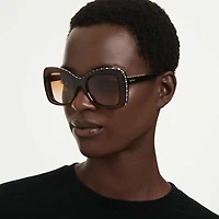 Sunglasses, Butterfly shape, SK6062U, Brown by SWAROVSKI