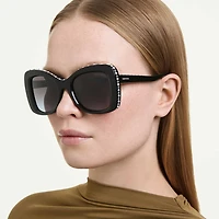 Sunglasses, Butterfly shape, SK6062U, Black by SWAROVSKI